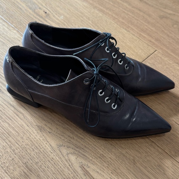 Capezzani Made In Italy Pointed Toe Oxford Flats - Size EU 38 - Brown - Picture 2 of 9